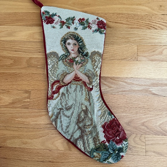 Needlepoint Angel Christmas Stocking - Picture 1 of 9